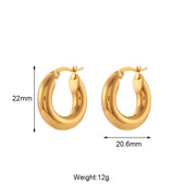 gold-plated stainless steel hoop earrings, view 4 - MRSLM