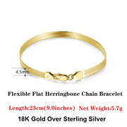 s925 silver flat snake bracelet, view 8 - MRSLM