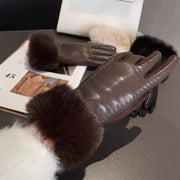 PU leather suede touch screen gloves, view 5 - MRSLM