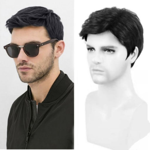 Men's short black wig - MRSLM