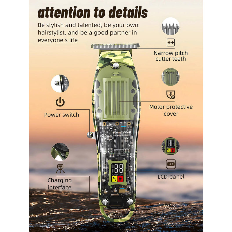 cordless camouflage hair clipper, view 7 - MRSLM