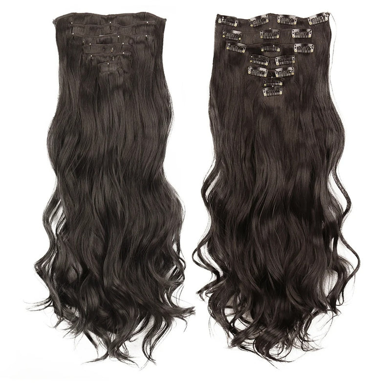 long wavy ombre clip-in hair extensions, view 8 - MRSLM