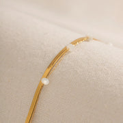 shell bead snake chain anklet, view 5 - MRSLM