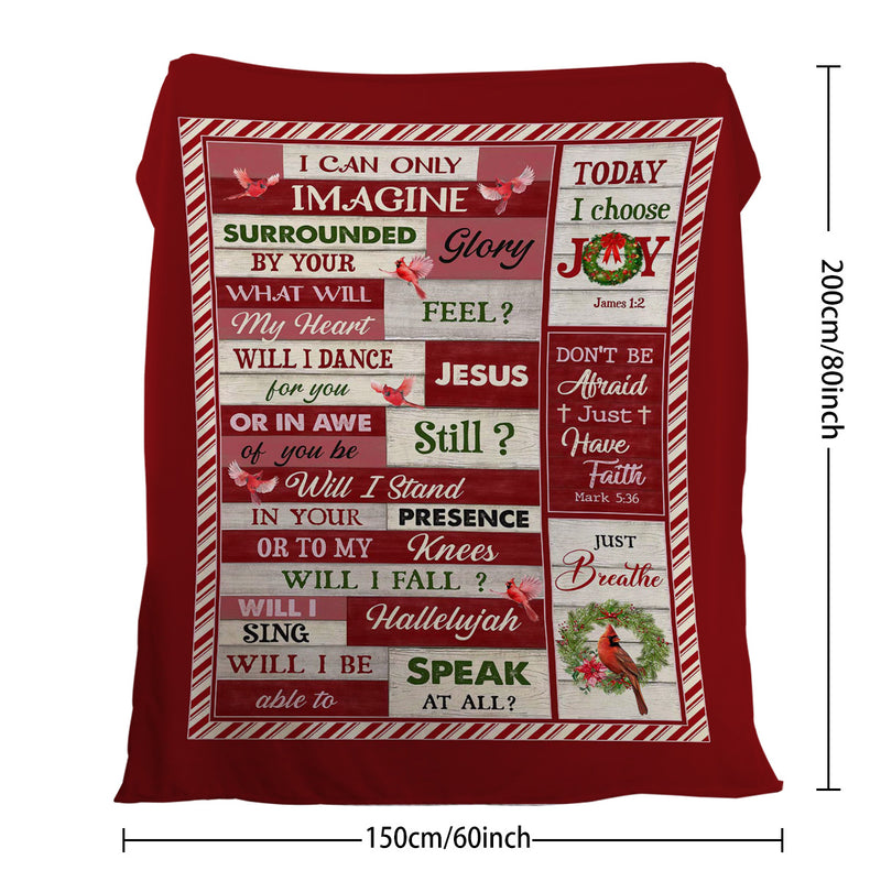 Christmas cardinal fleece throw blanket, view 7 - MRSLM