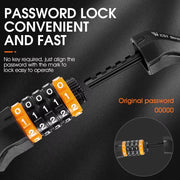coiling bike cable lock with password, view 4 - MRSLM