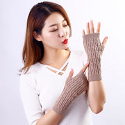 Woolen twisted half finger gloves, view 8 - MRSLM