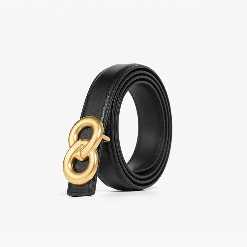 women's genuine leather double-ring belt - MRSLM