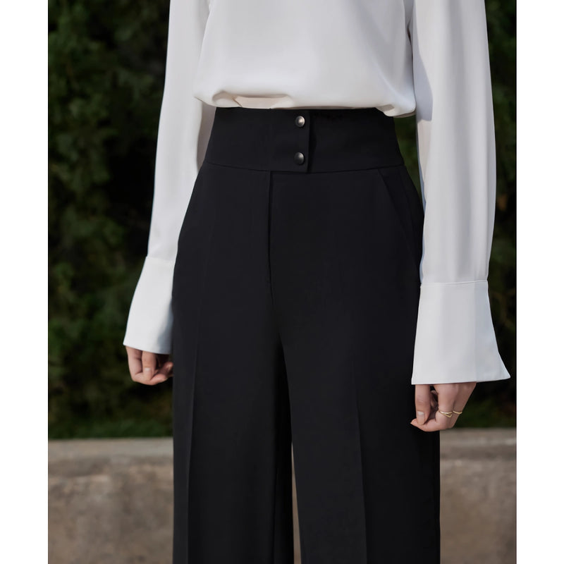 high-waisted wide-leg women's trousers, view 6 - MRSLM