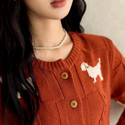knitted dog pattern cardigan, view 5 - MRSLM