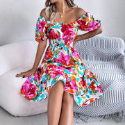 Square collar ruffle A-line dress, view 2 - MRSLM