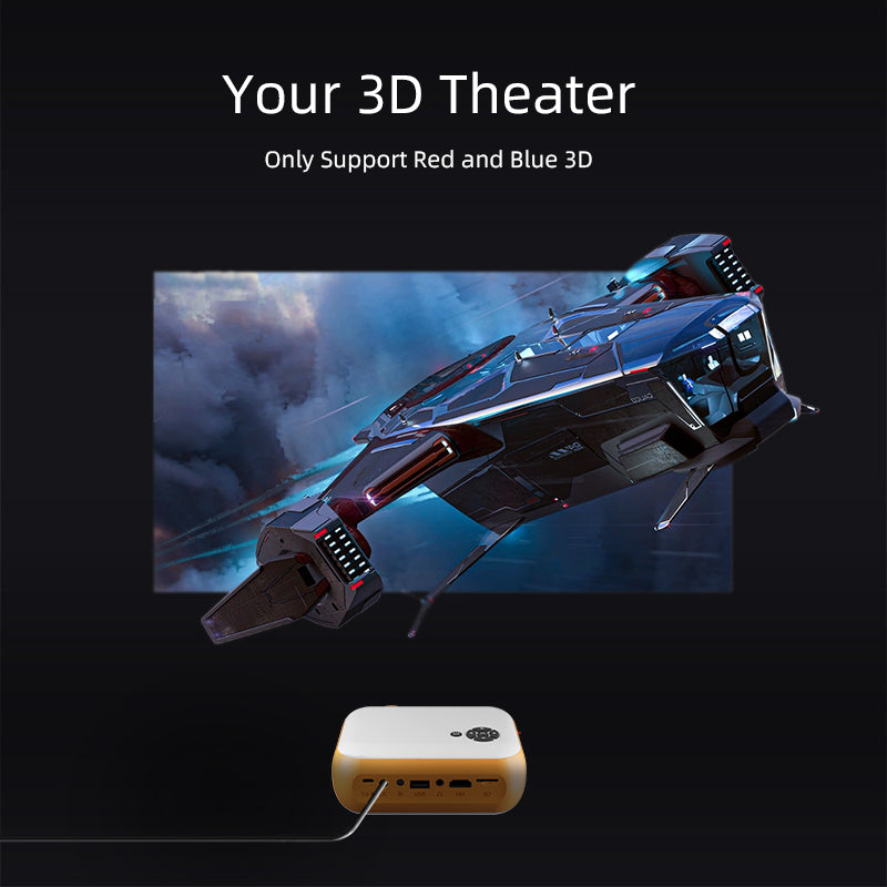 compact 3d led mini projector, view 5 - MRSLM