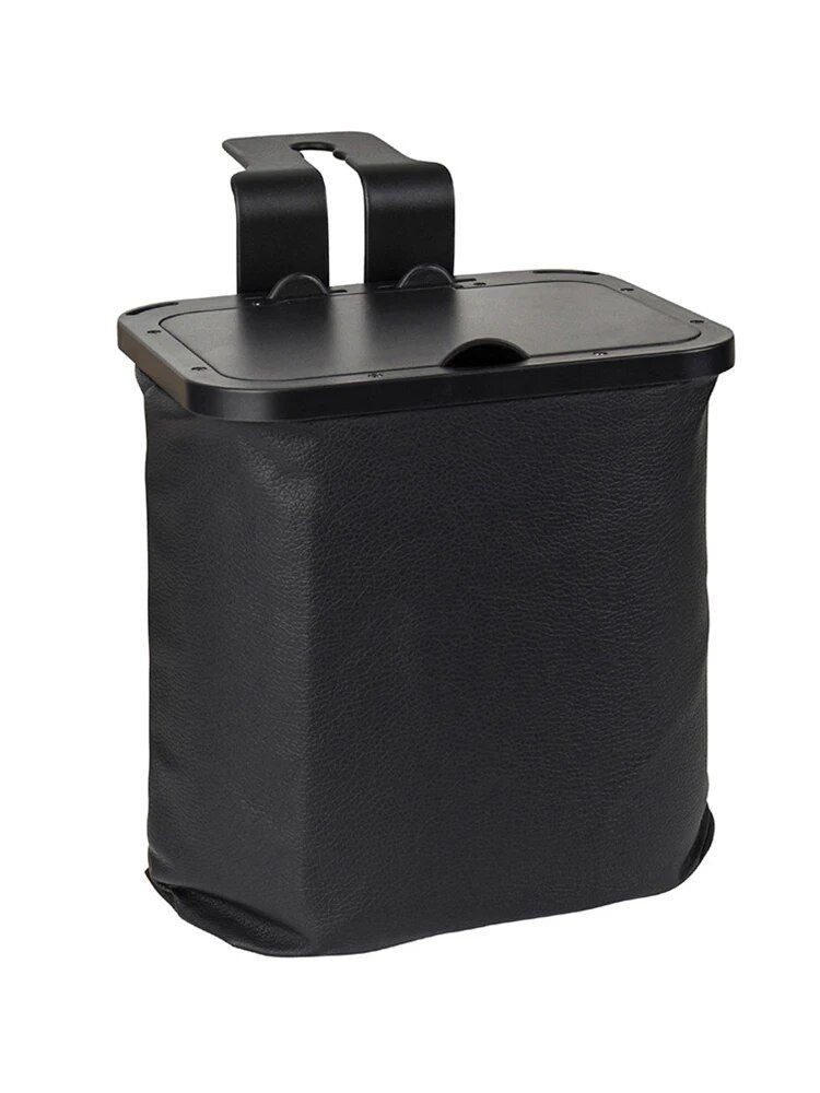 Leather Car Trash Can: Waterproof, Foldable & Multipurpose Organizer