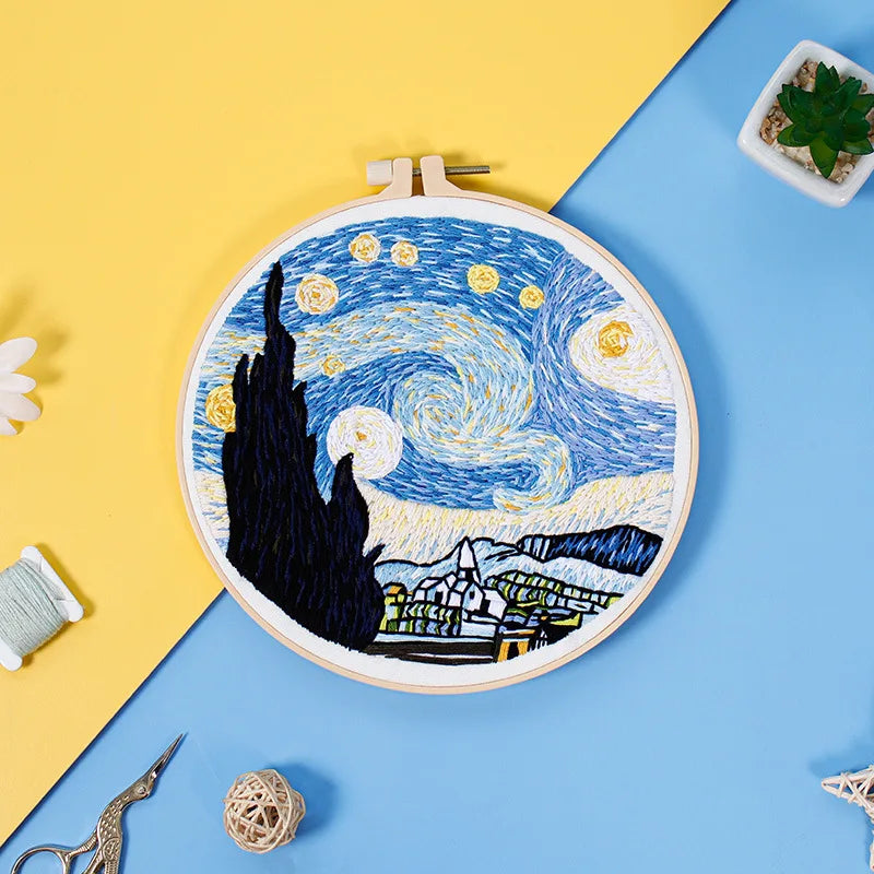 Starry Night embroidery starter kit, view 3 - MRSLM