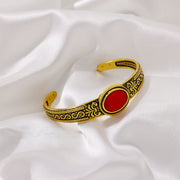 stainless steel opal cuff bracelet, view 7 - MRSLM