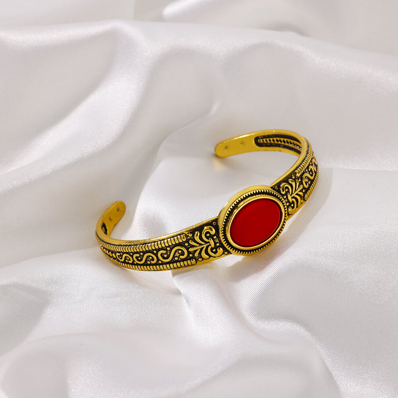stainless steel opal cuff bracelet, view 7 - MRSLM