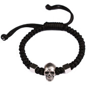 skull 999 silver handwoven bracelet, view 3 - MRSLM