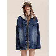 Women's hooded denim coat, view 4 - MRSLM