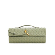 woven leather crossbody clutch bag, view 19 - MRSLM