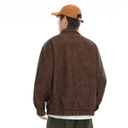 american retro PU leather jacket, view 3 - MRSLM