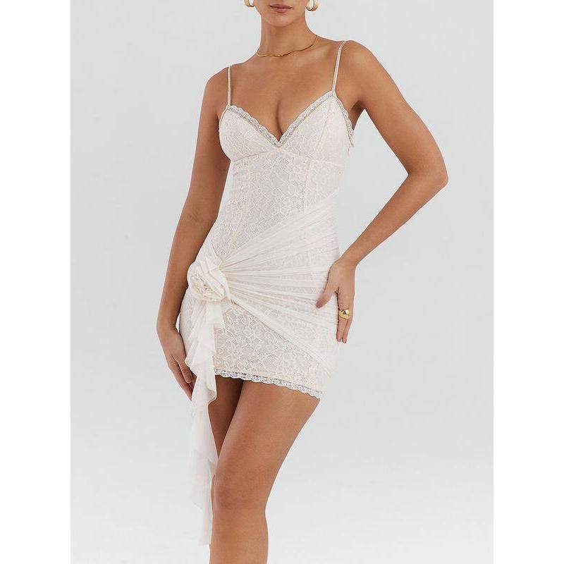 White lace mini dress, view 4 - MRSLM