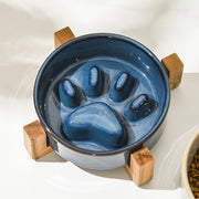 slow feed ceramic pet bowl, view 7 - MRSLM
