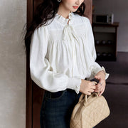 women's ruffle collar long sleeve blouse, view 2 - MRSLM