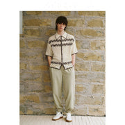 men's contrast color short-sleeved sweater, view 2 - MRSLM