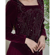 women's chiffon rhinestone evening dress, view 4 - MRSLM