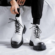 men's white dress ankle boots, view 3 - MRSLM