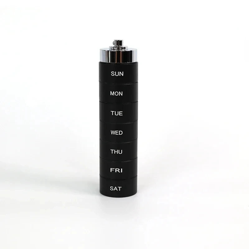 portable 7 grids aluminum pill box, view 9 - MRSLM