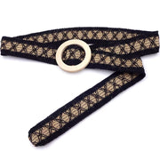 Boho crochet lace belt with wooden buckle, view 8 - MRSLM