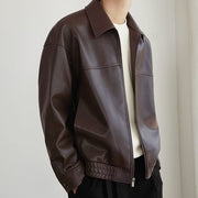 men's hooded motorcycle leather jacket, view 2 - MRSLM