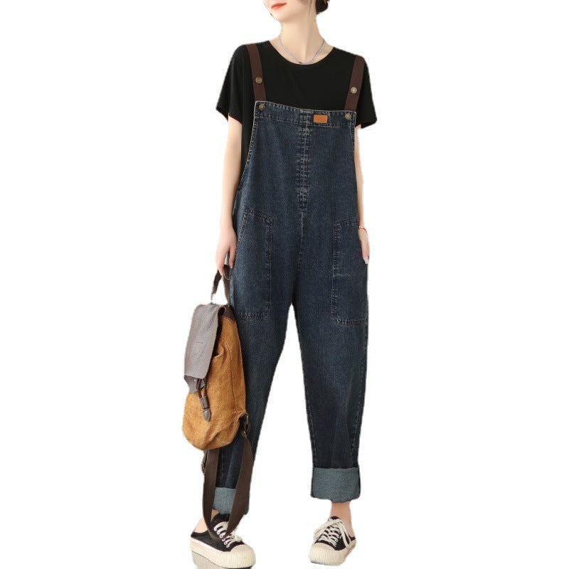 Denim Strap Pants Women