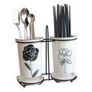Ceramic chopsticks and utensil storage set, view 14 - MRSLM
