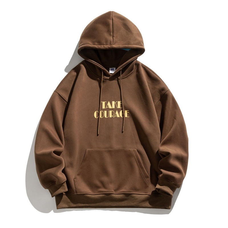 hooded sweater letter print loose top, view 5 - MRSLM