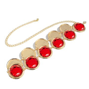 anime cosplay belt with red gem chain, view 5 - MRSLM