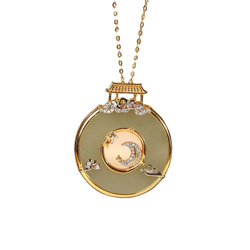 Vintage safety buckle pendant necklace, view 4 - MRSLM
