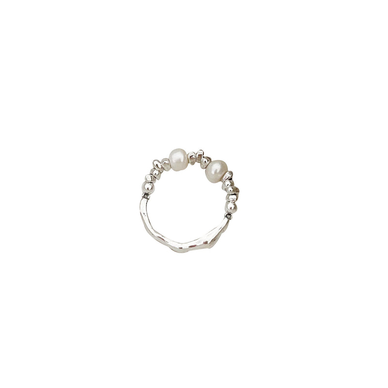 broken silver patchwork ring, view 5 - MRSLM