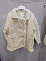 Women's faux suede sherpa-lined moto jacket, view 4 - MRSLM