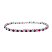 red zircon single row bracelet, view 5 - MRSLM