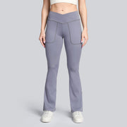 high-stretch cross-waist flared yoga pants, view 5 - MRSLM
