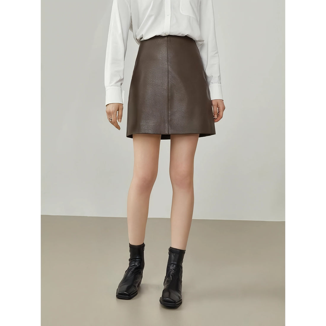 Women's High Waist Brown Skirt
