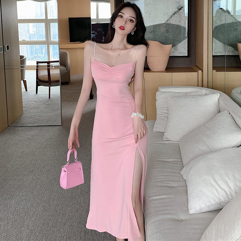 slim-fit long slit dress, view 2 - MRSLM