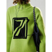 Women's thick color block sweater, view 5 - MRSLM