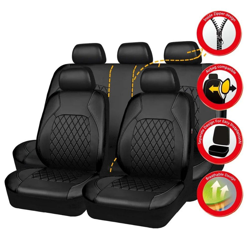PU leather car seat cover set, view 5 - MRSLM