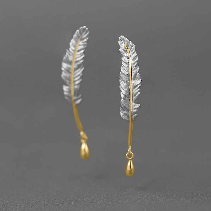 Feather S925 Sterling Silver Earrings