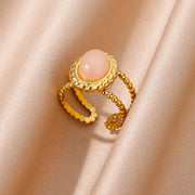 natural white opal ring, view 4 - MRSLM