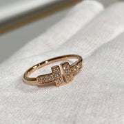 women's rose gold tone silver fashion ring, view 2 - MRSLM