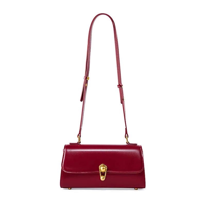 burgundy leather crossbody bag, view 2 - MRSLM