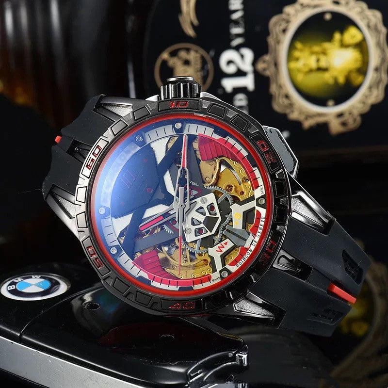 men's hollow silicone watch, view 7 - MRSLM